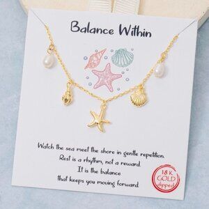 1 LEFT!! 18K GOLD OCEAN CHARM NECKLACE